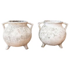 Willy Guhl Marmite Cauldron Planter, Mid-Century Concrete Design, pair