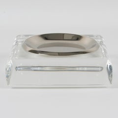 Mid-Century Willy Rizzo Style Lucite and Chrome Ashtray, Desk Tidy, Catchall