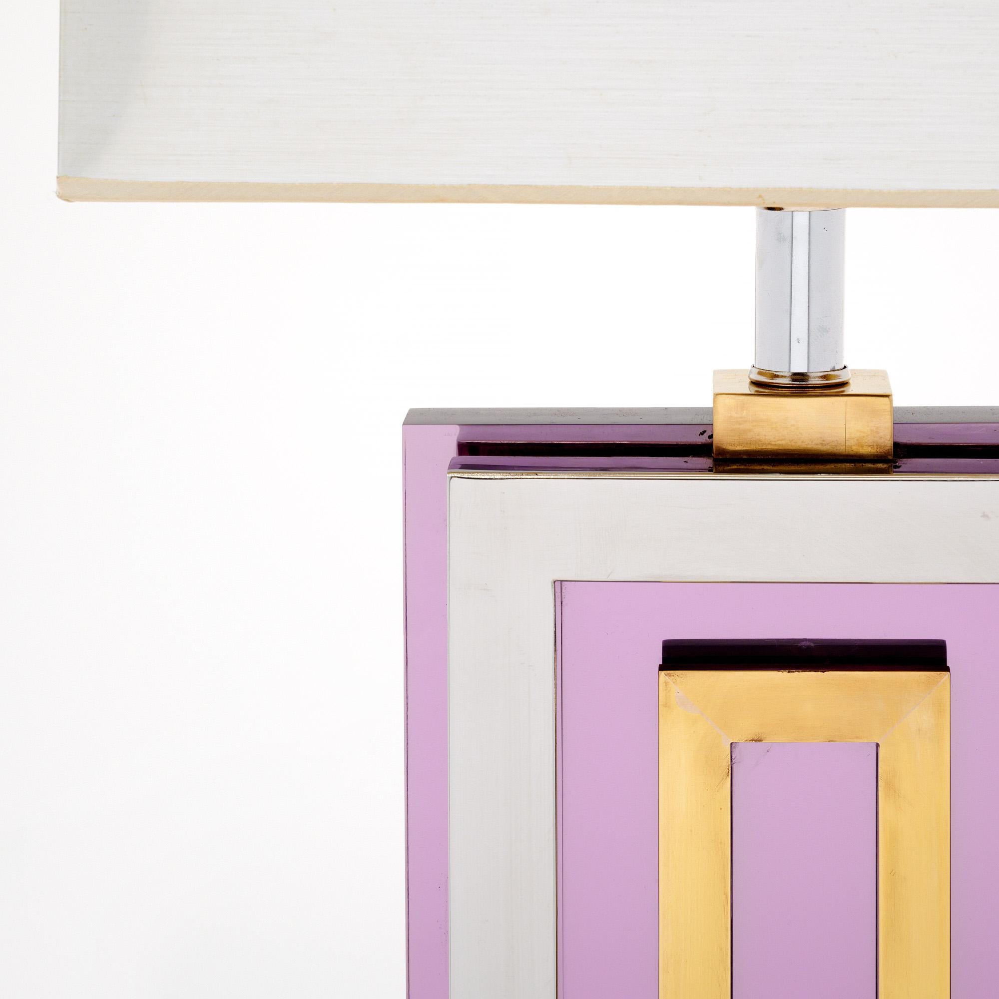 Mid-Century Modern Mid-Century Willy Rizzo Style Purple Lamps