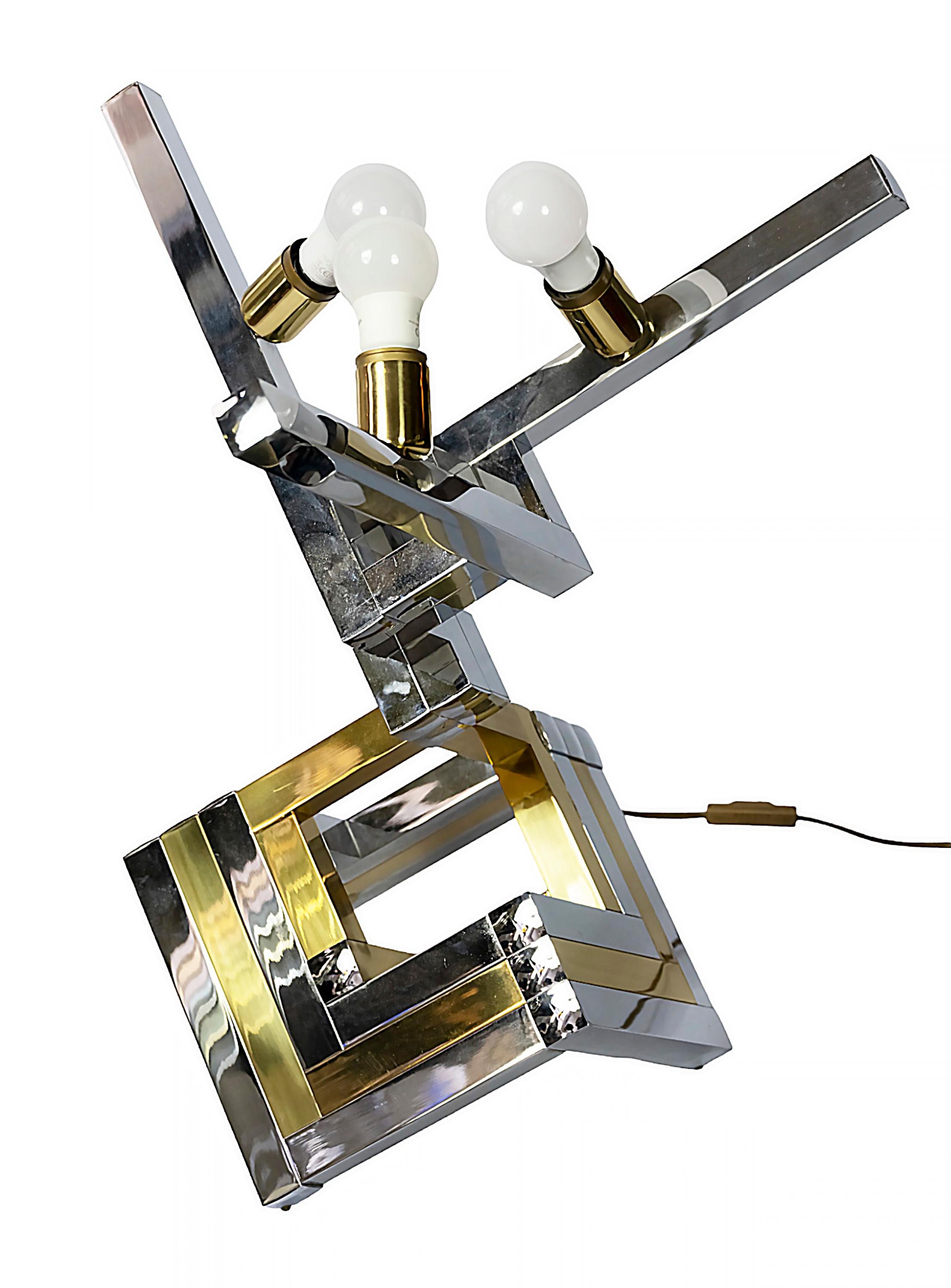 20th Century Mid-Century Willy Rizzo Table Lamp For Lumica, 1970's For Sale