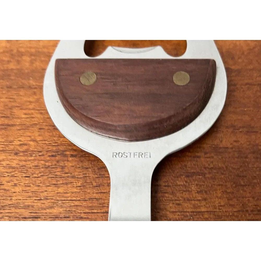 Mid-Century Wine Glass-Shaped Bottle Opener in Metal and Wood, 1960s For Sale 5