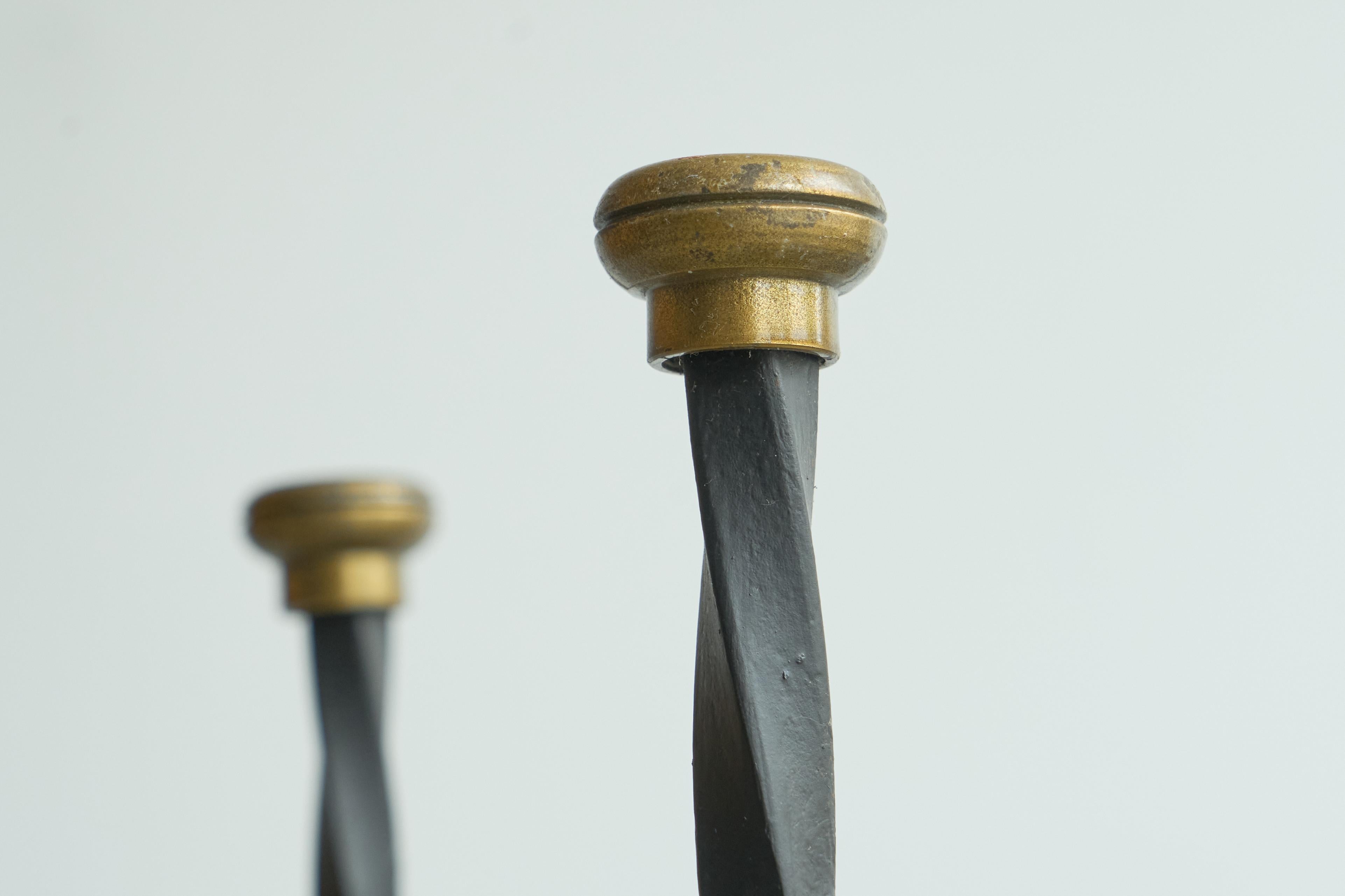 XX secolo Mid Century Wine Rack in Wrought Iron Brass 1960s in vendita