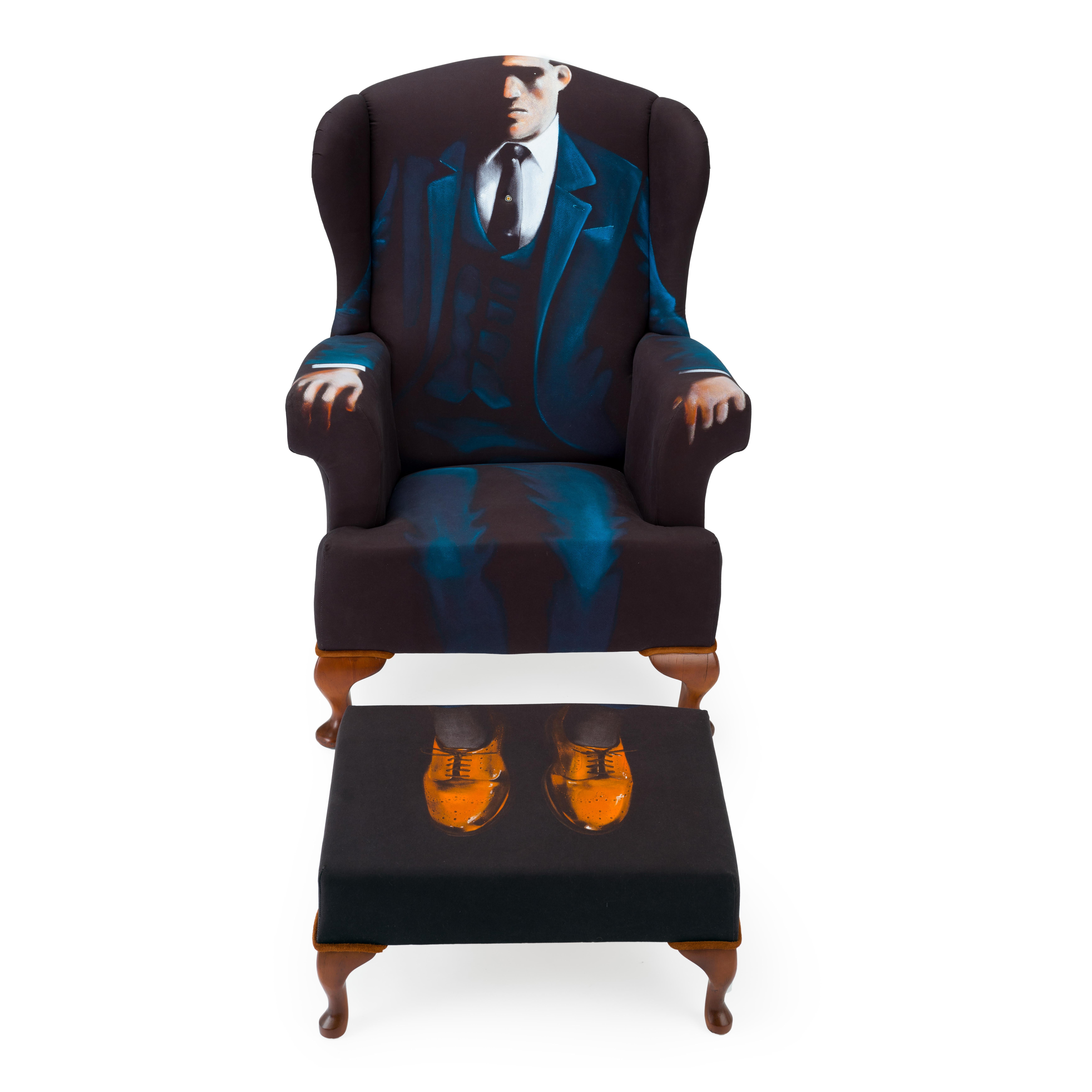Mid-Century Modern Midcentury Wing Back Armchair 'the Mafia Boss’  Bespoke Unique One of a Kind