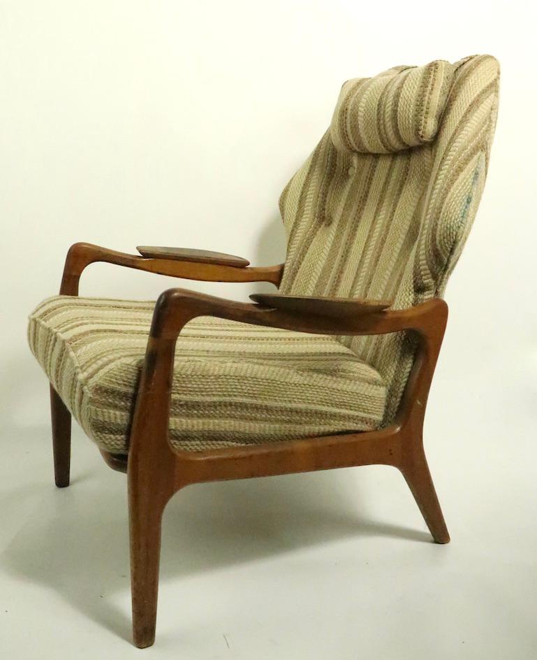 Upholstery Mid Century Wing Chair by Adrian Pearsall