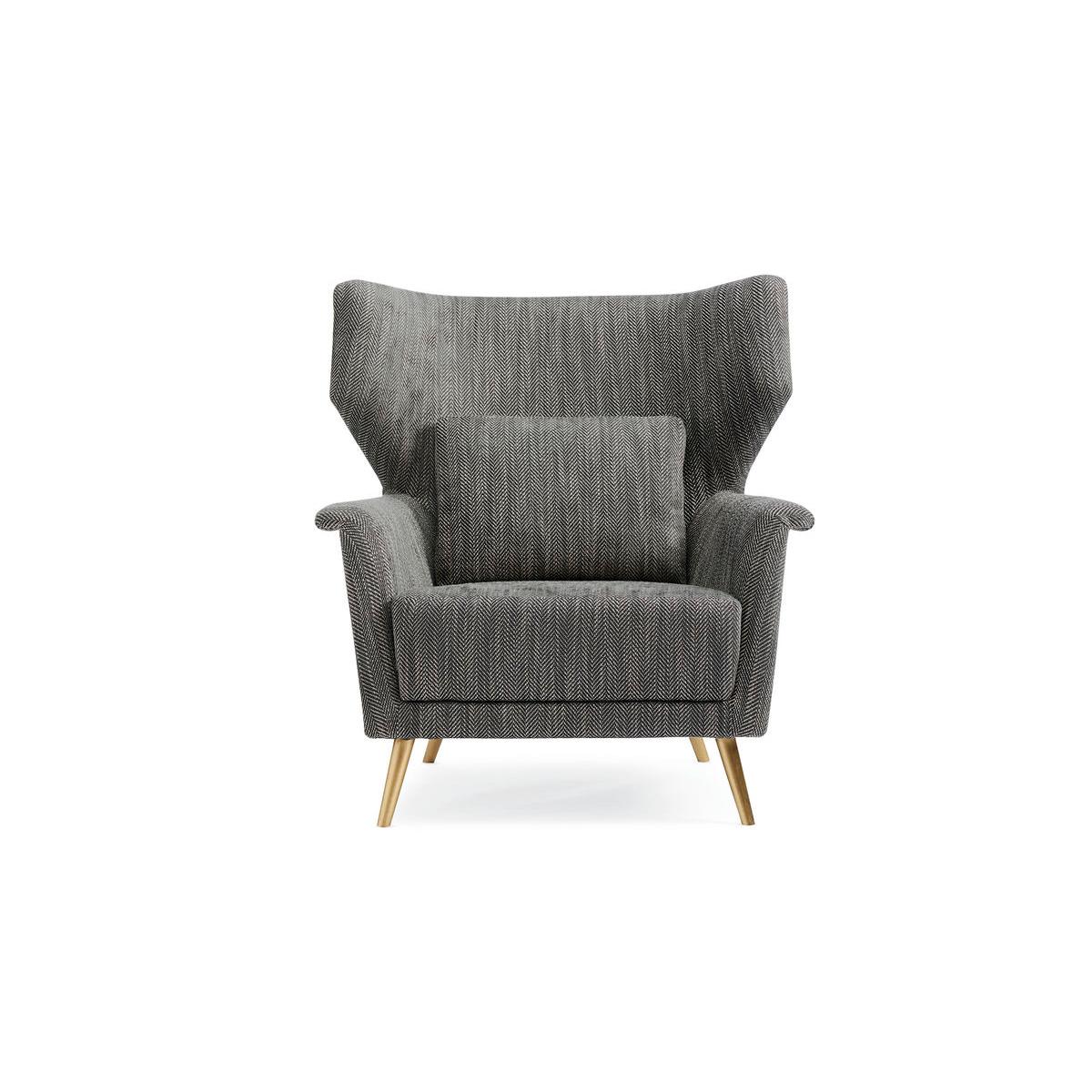 Mid century wing chair, drawing inspiration from the classic Klismos chair, this exaggerated wingback chair offers up a whimsical silhouette and iconic Mid-century Modern style. Pitched at just the right angle and positioned on conical, splayed