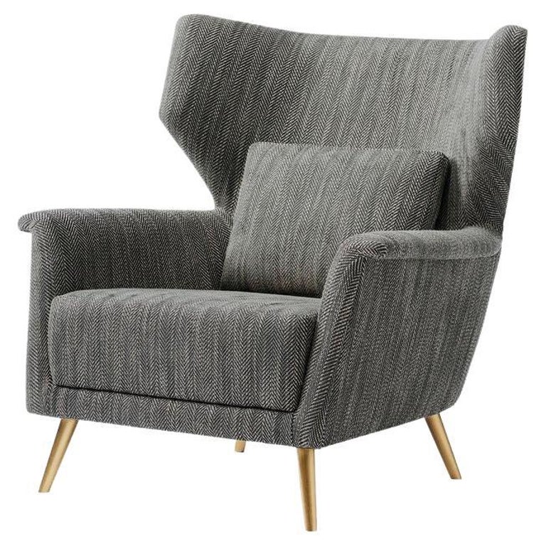 Mid Century Wing Chair For Sale at 1stDibs