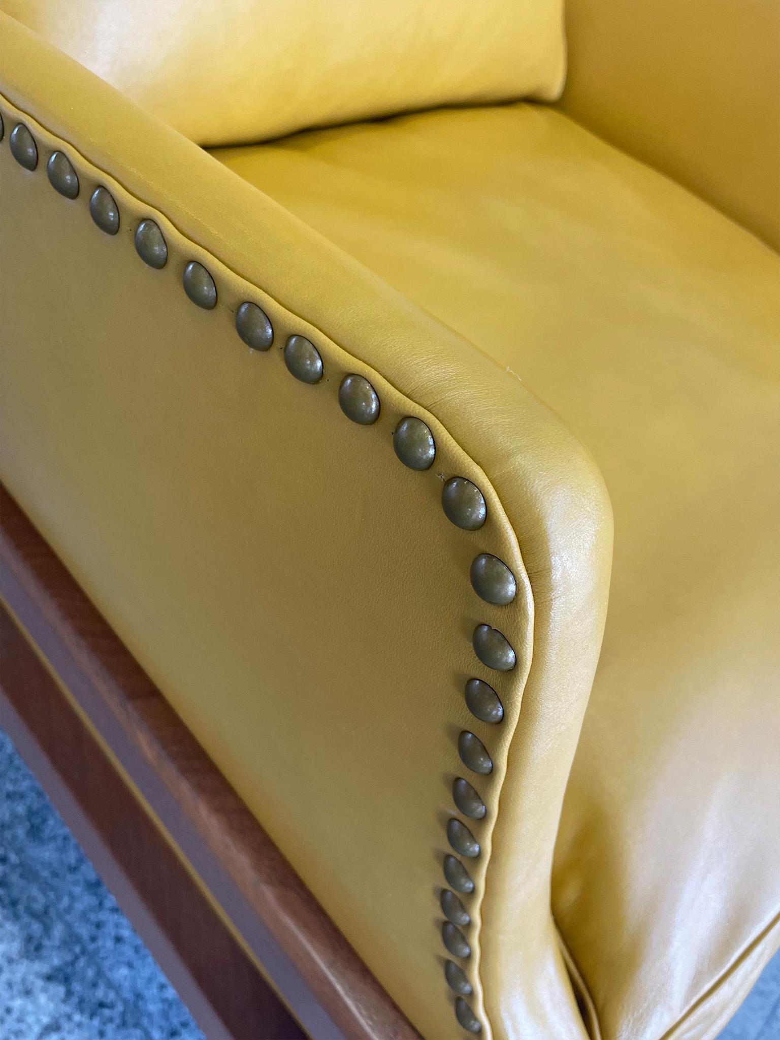 Mid-Century Wingback Armchair With Ottoman in the Style of Mogens Koch For Sale 5