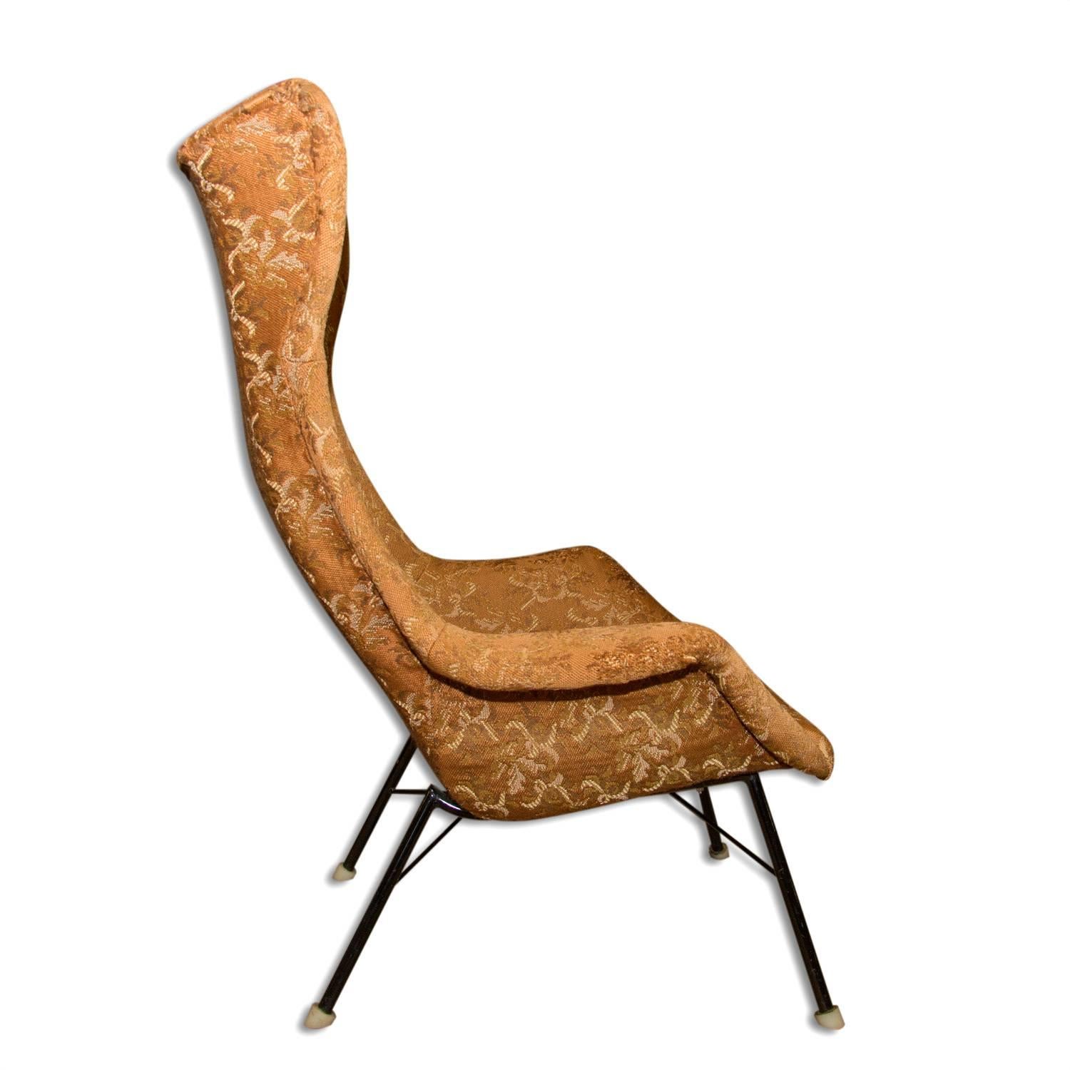 Laminated Midcentury Wingback Chair by Miroslav Navratil, Czechoslovakia, 1960s