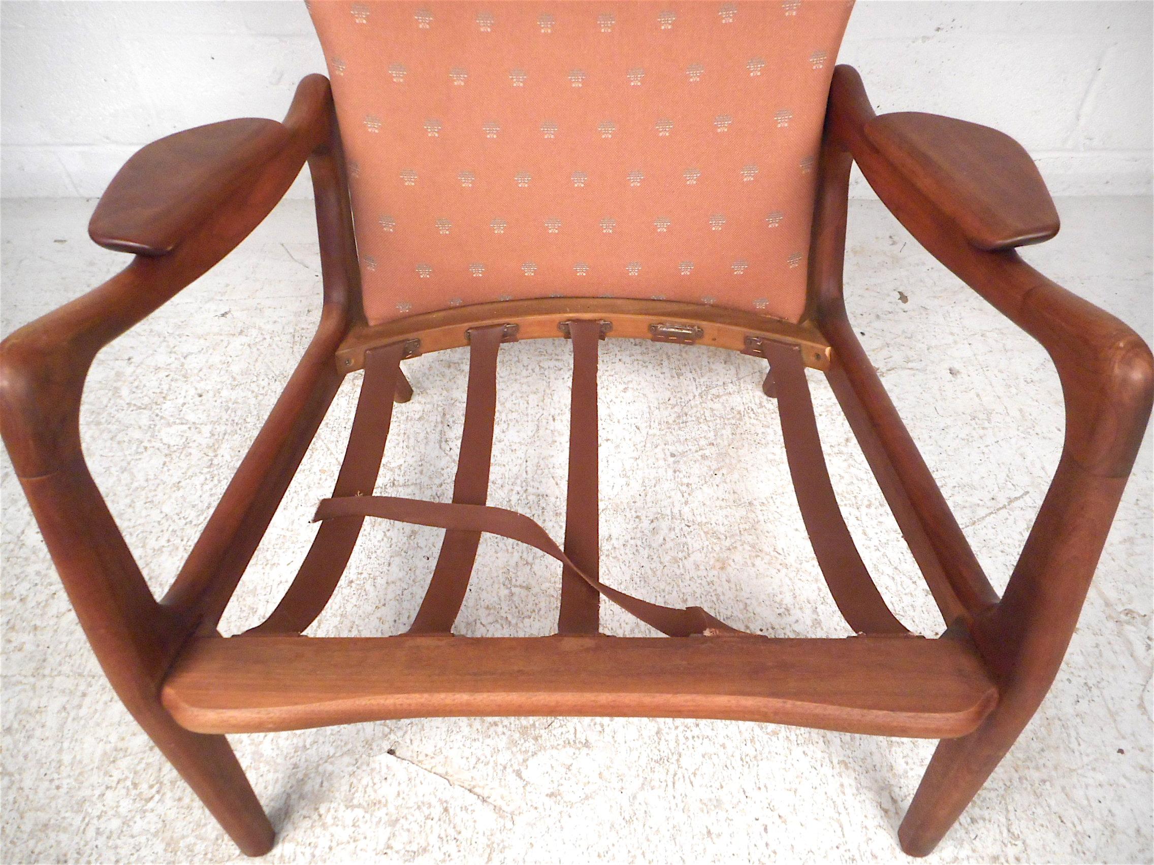 Upholstery Midcentury Wingback Lounge Chair by Adrian Pearsall