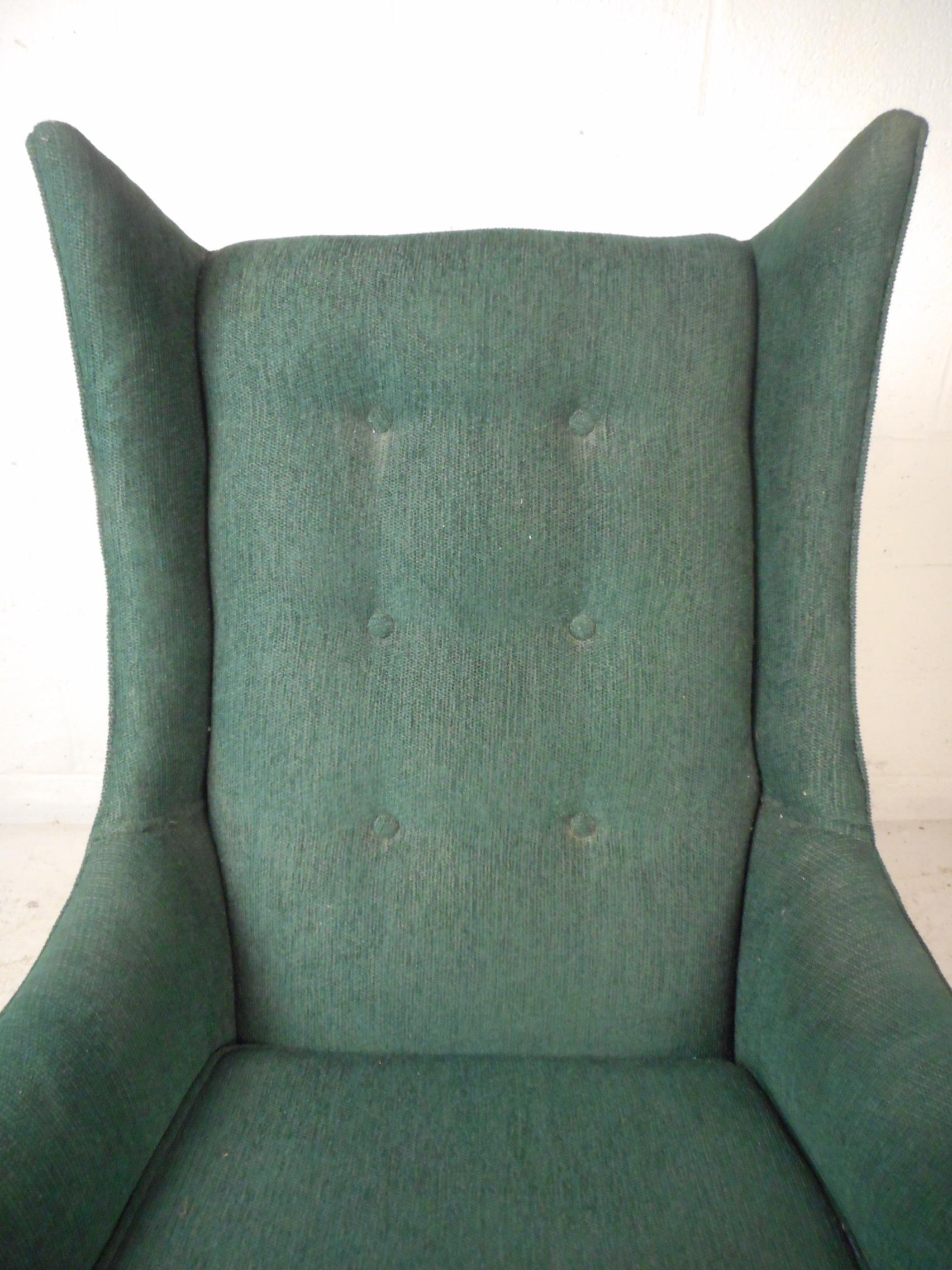 Upholstery Midcentury Wingback Lounge Chair