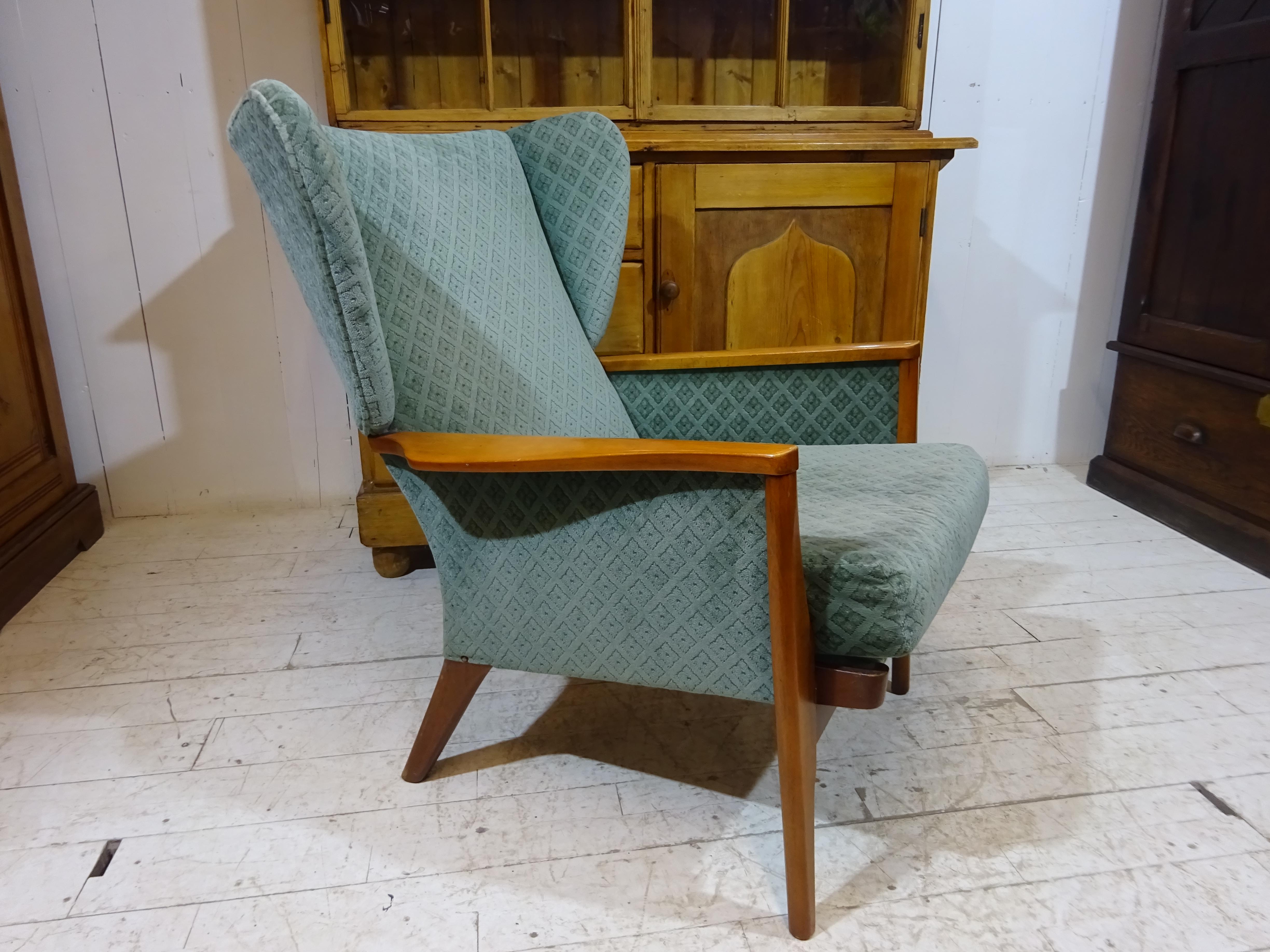 Mid Century Wingback Lounge Chair Model PK973 in Velvet by Parker Knoll 3