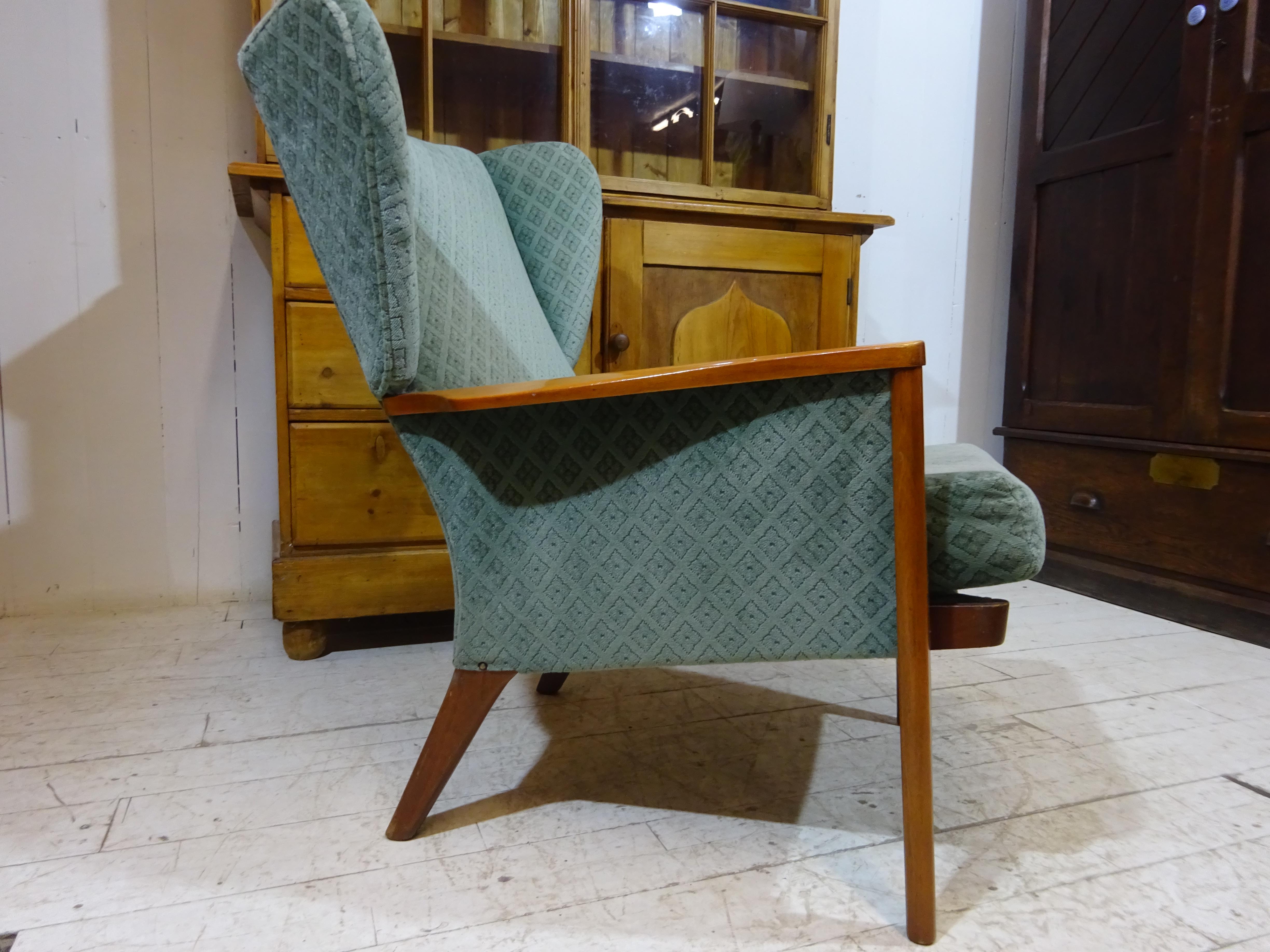 Mid Century Wingback Lounge Chair Model PK973 in Velvet by Parker Knoll 4