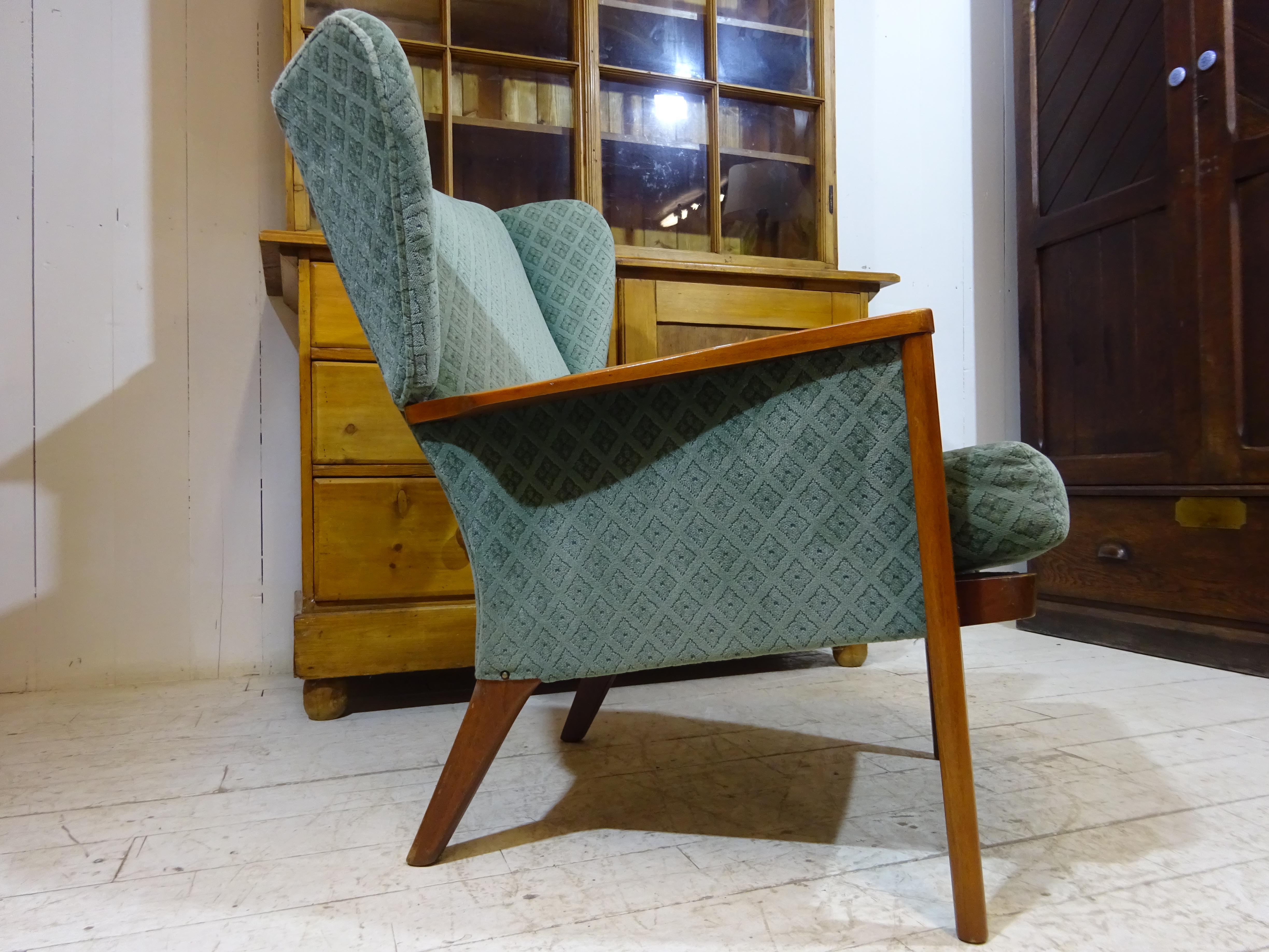 Mid Century Wingback Lounge Chair Model PK973 in Velvet by Parker Knoll 5