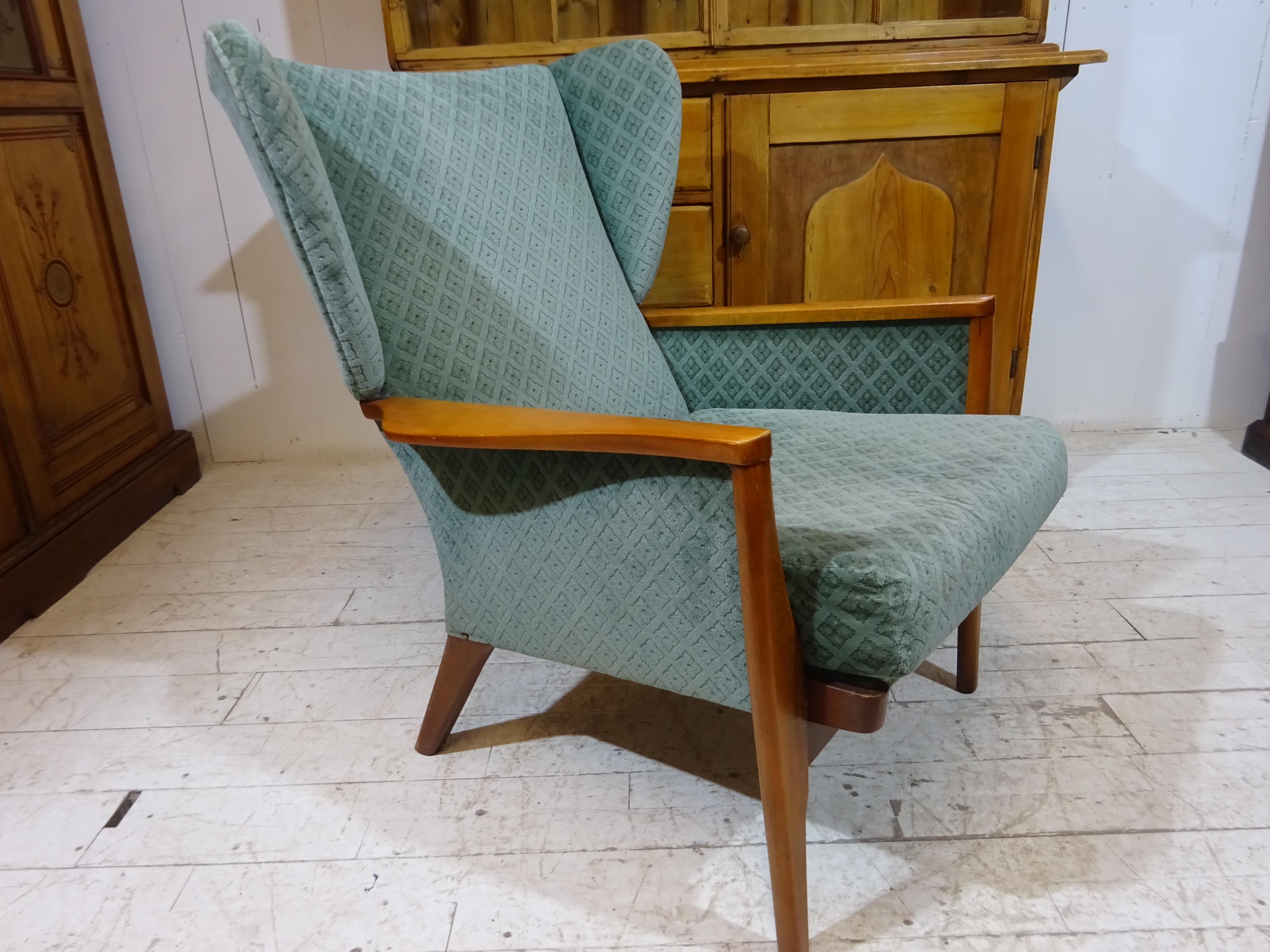 Mid Century Wingback Lounge Chair Model PK973 in Velvet by Parker Knoll 6