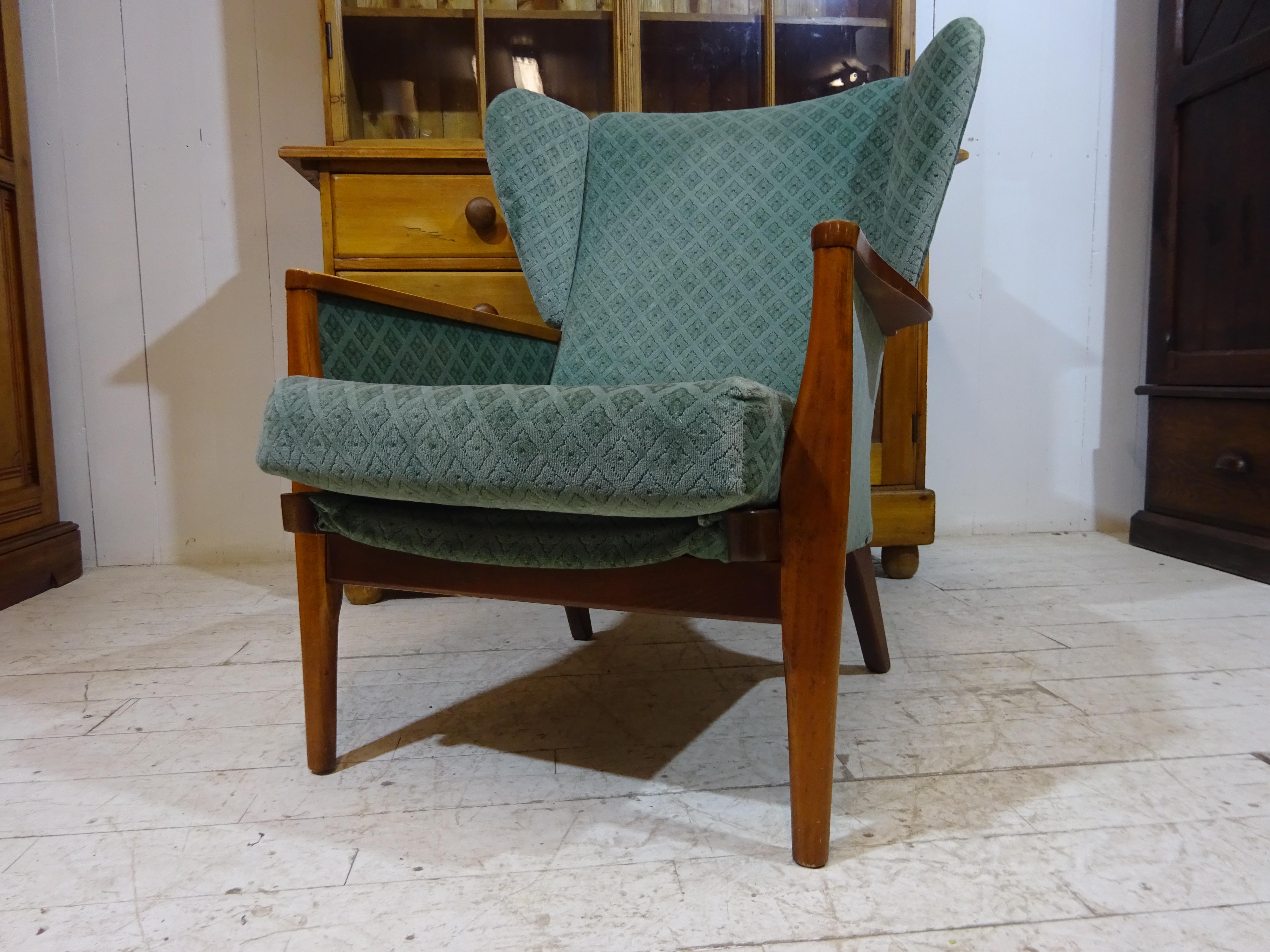 Mid Century Wingback Lounge Chair Model PK973 in Velvet by Parker Knoll 8