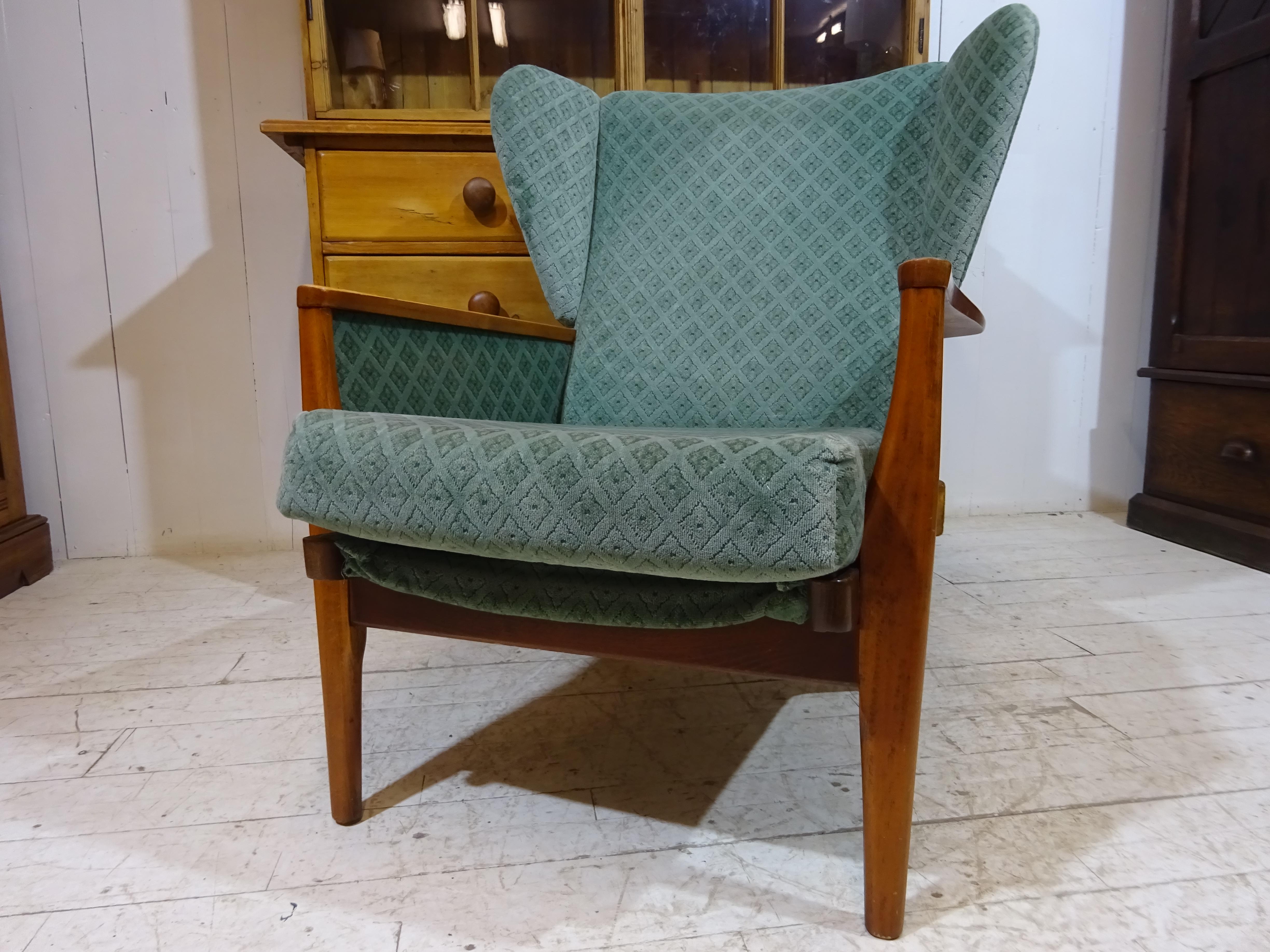 Mid Century Wingback Lounge Chair Model PK973 in Velvet by Parker Knoll 9