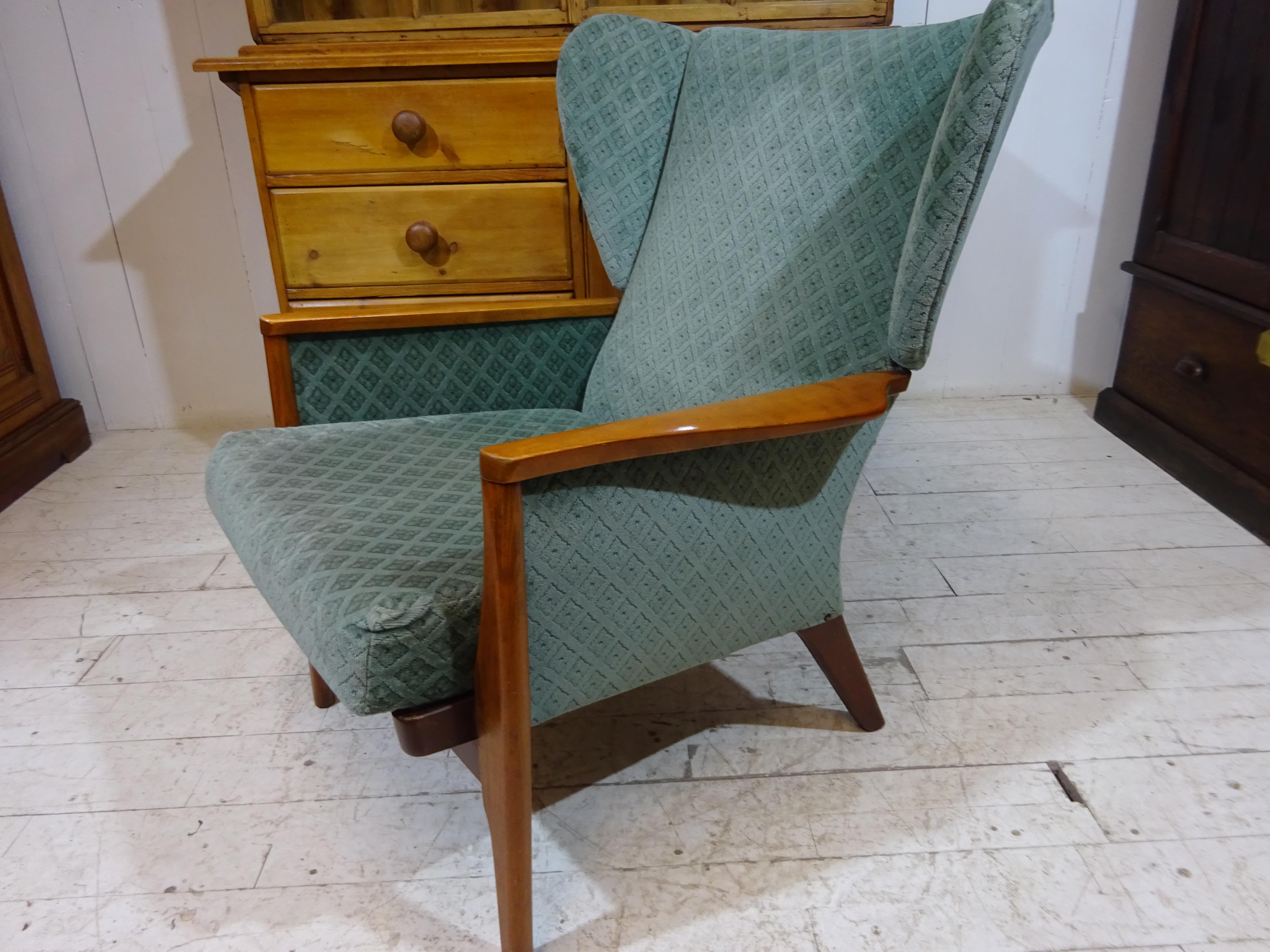 Mid Century Wingback Lounge Chair Model PK973 in Velvet by Parker Knoll 10