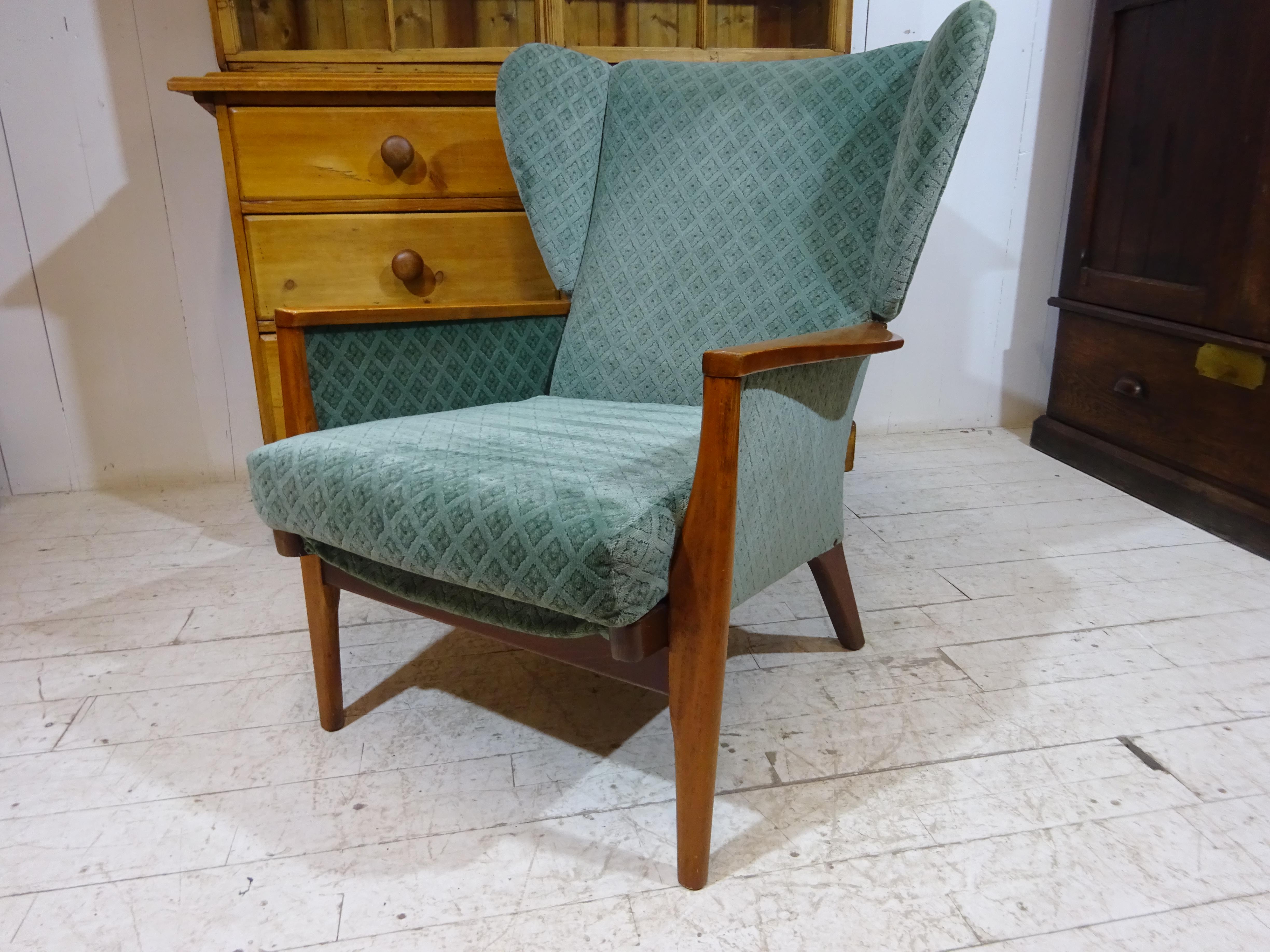 20th Century Mid Century Wingback Lounge Chair Model PK973 in Velvet by Parker Knoll