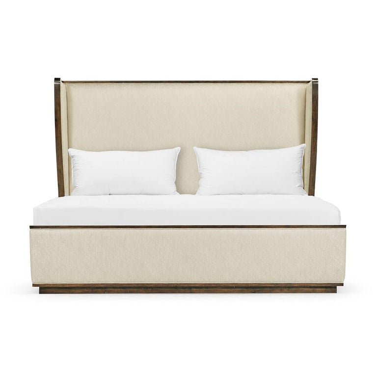 Midcentury Style Winged King Size Bed at 1stDibs winged king bed frame