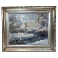 Mid Century Winter Landscape by Texas Artist J.W. Thrasher