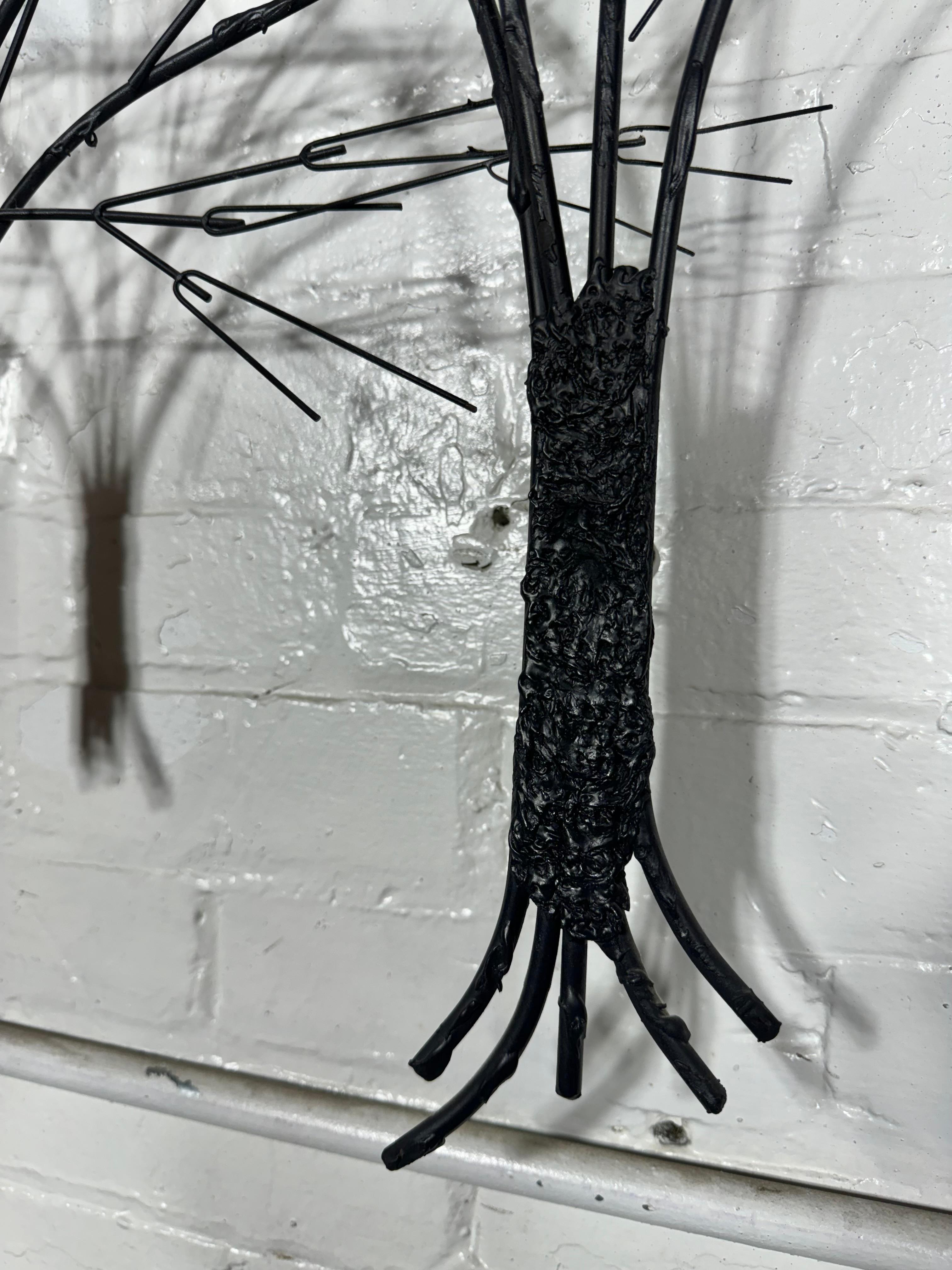 American Mid-Century Winter Trees with Birds  Wall Sculpture by C Jere c 1969