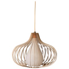 Mid Century Wire and Glass Pendant Lamp