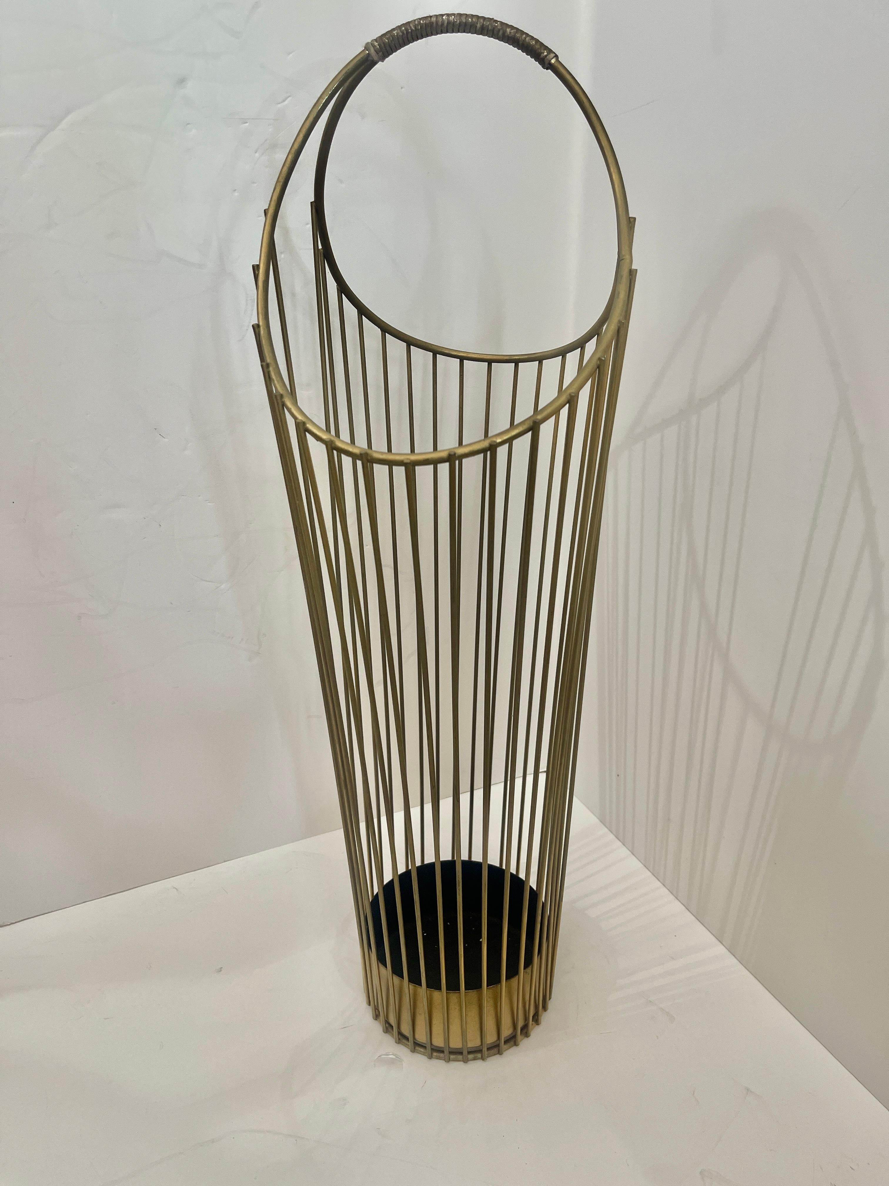 Mid-Century Wire Umbrella Stand In The style of Mathieux Mategot For Sale 4