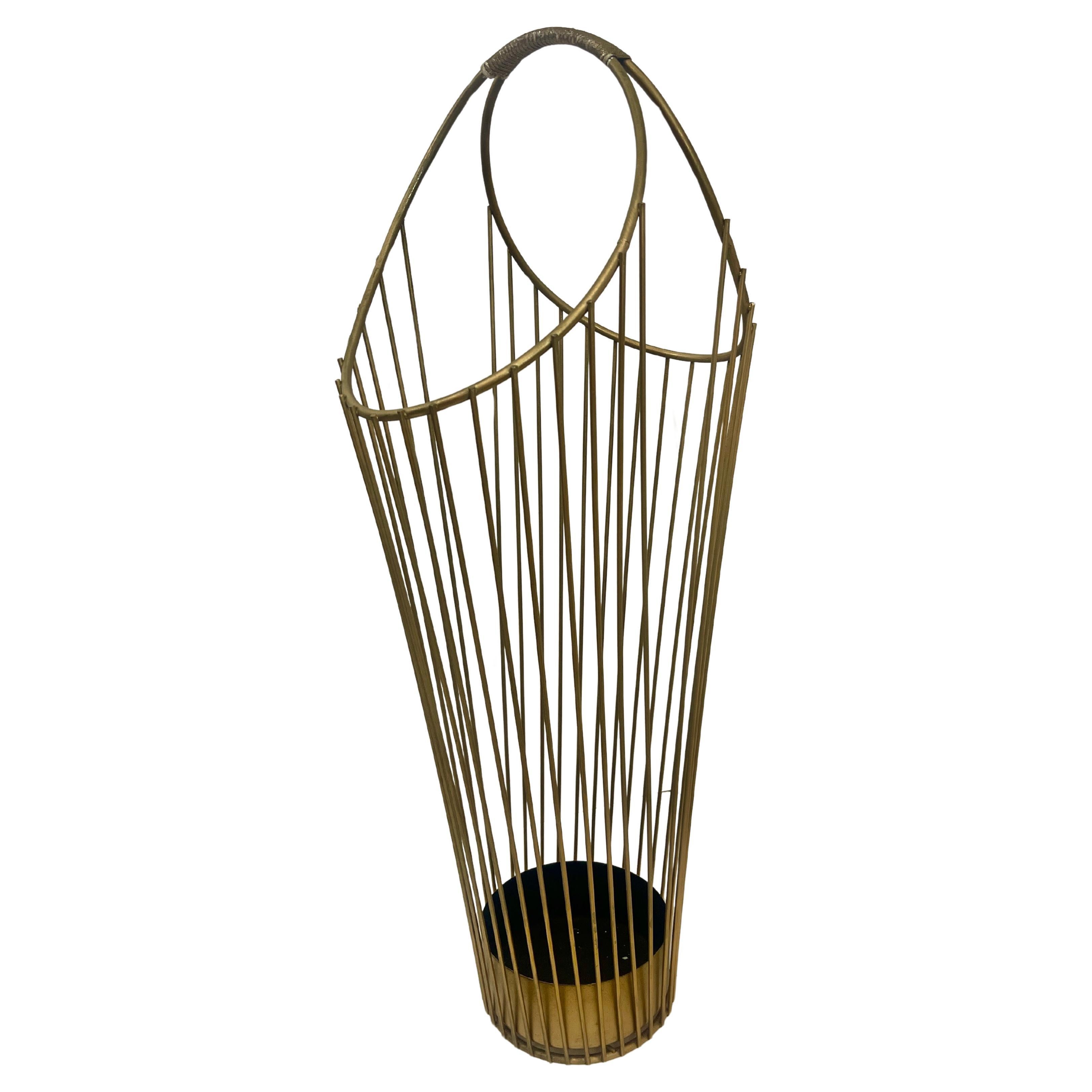 Mid-Century Wire Umbrella Stand In The style of Mathieux Mategot For Sale