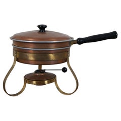 Retro Mid Century Wittcrosse Copper Chafing Dish Burner Warmer Brass Stand Pot MCM 16"