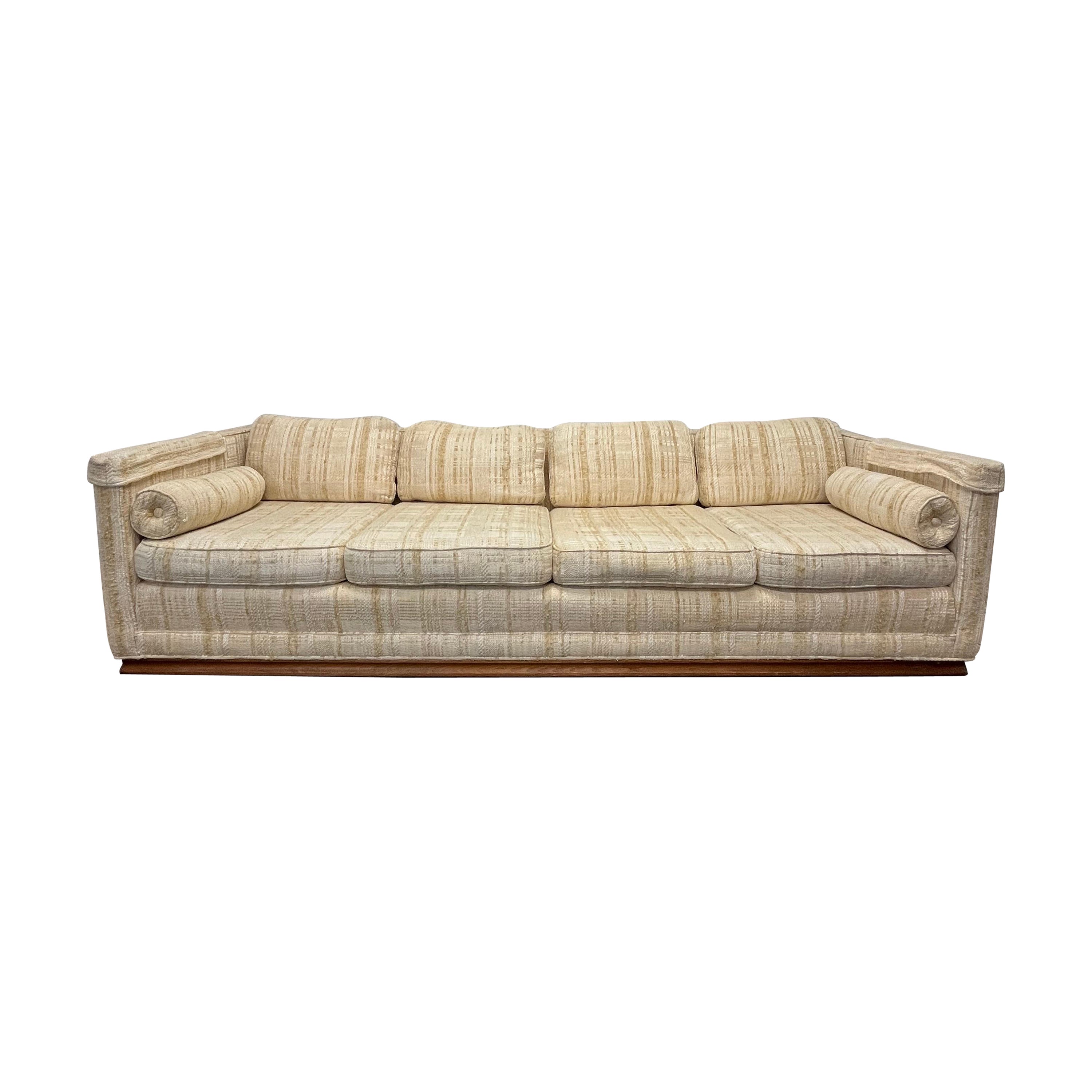 Mid Century W&J Sloane Plinth Base Tuxedo Sofa