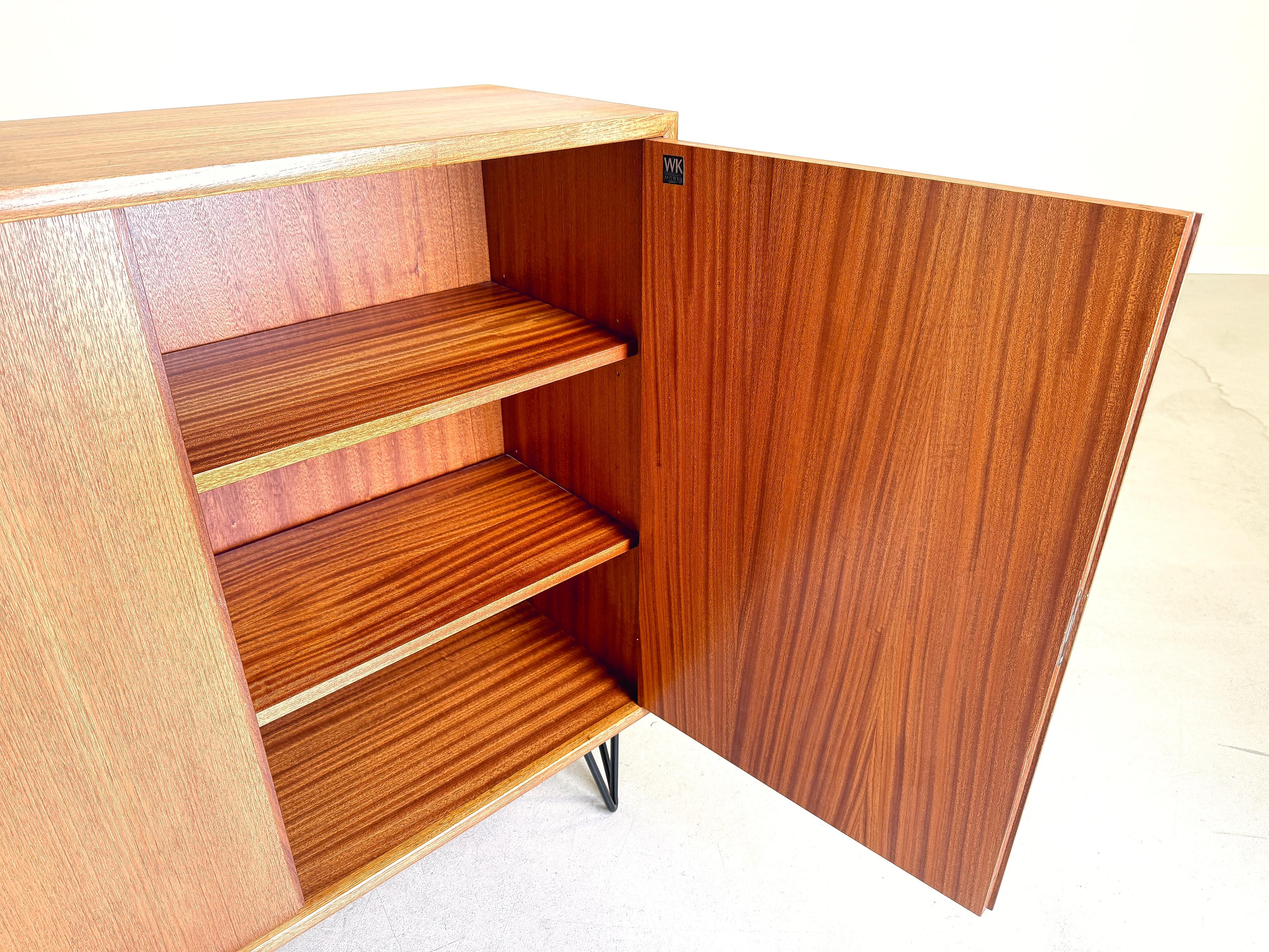 Mid-20th Century Mid Century WK Möbel Teak Kommode Schrank Hairpin Vintage