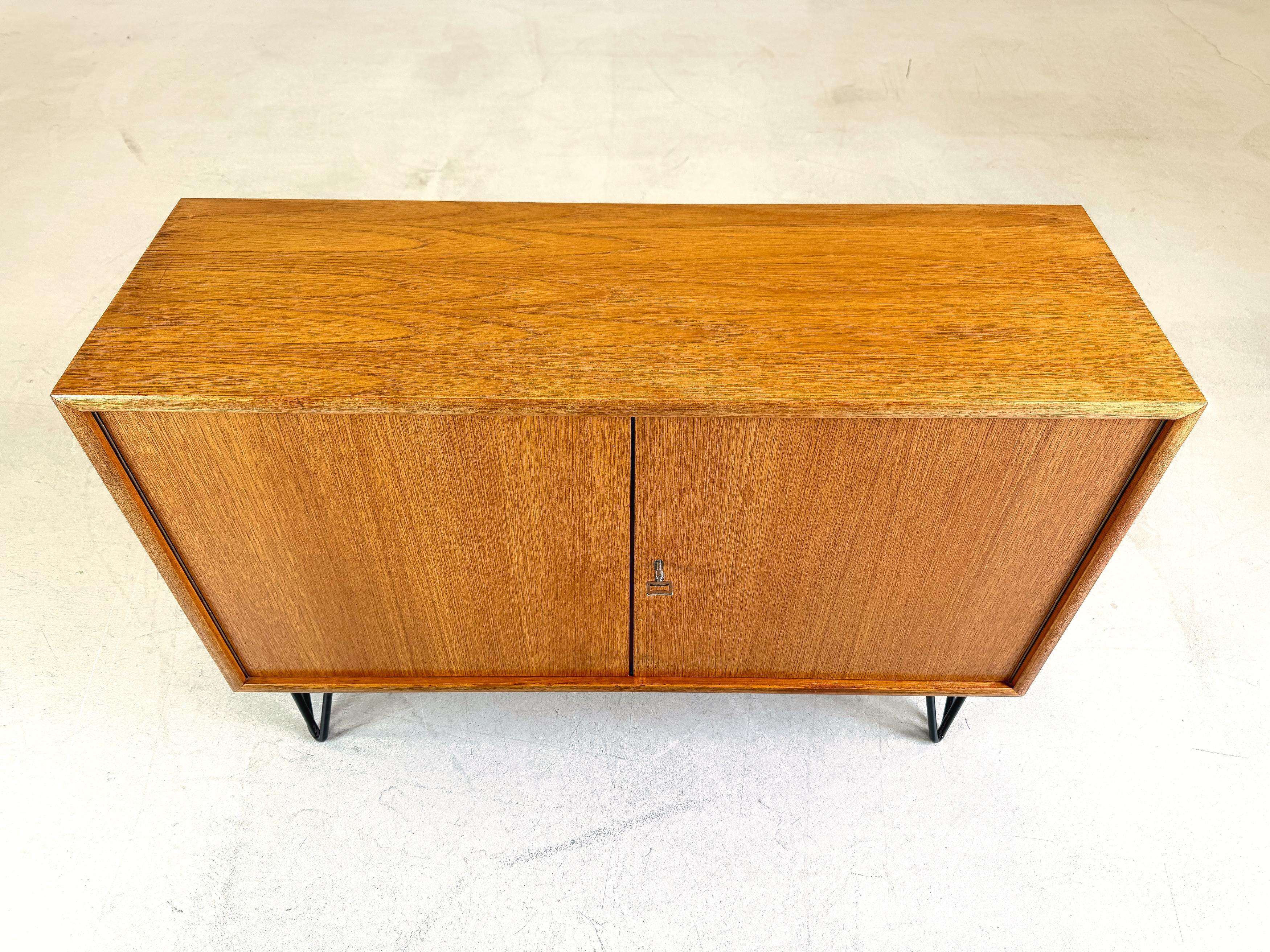 Mid-20th Century Mid Century WK Möbel Teak Sideboard Schrank Hairpin Vintage
