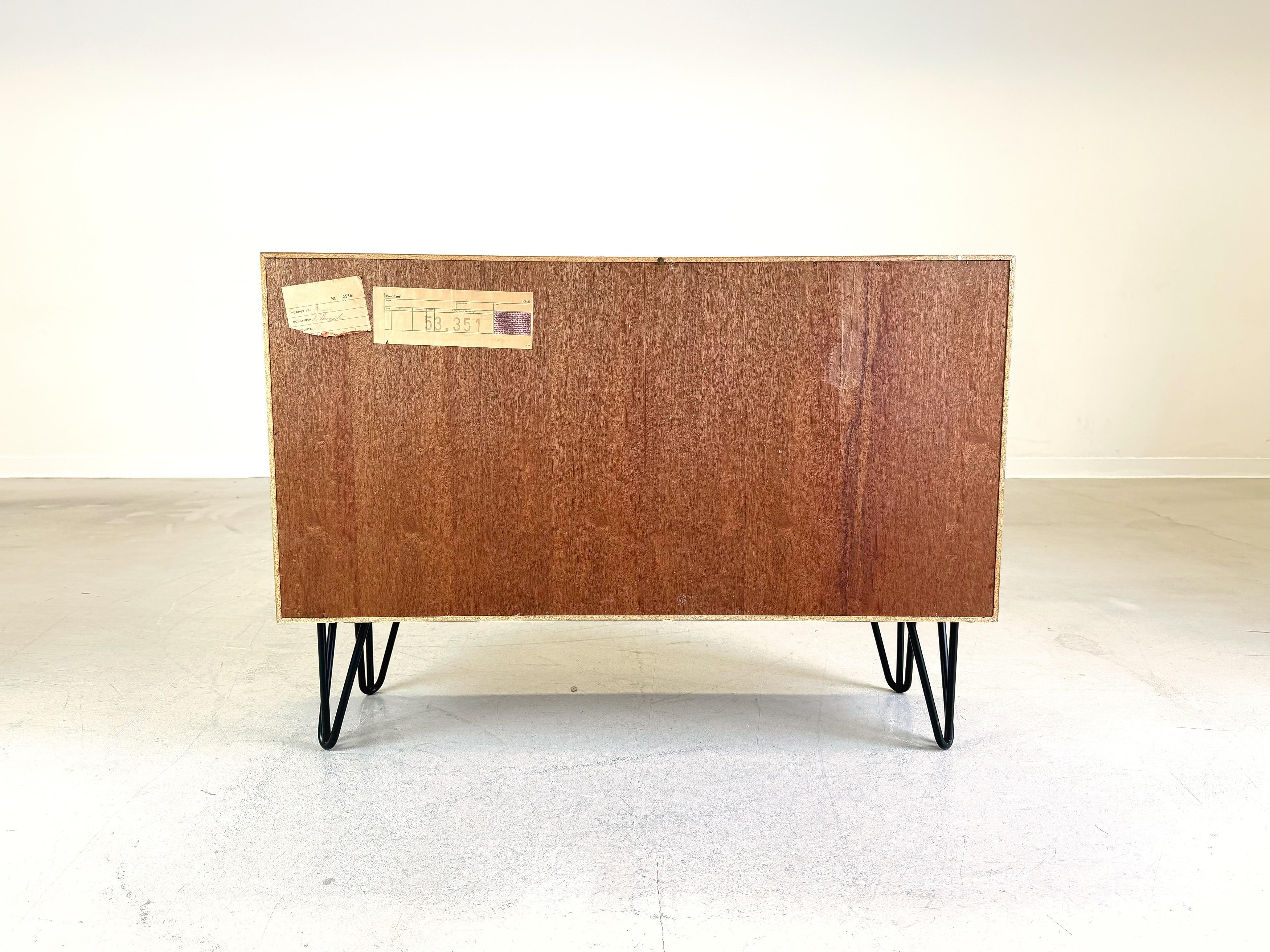 Mid Century WK Möbel Teak Sideboard Schrank Hairpin Vintage 1