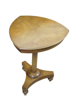 Mid Century Wm A Berkey John Widdicomb Olive Wood Triangle Pedestal End Table