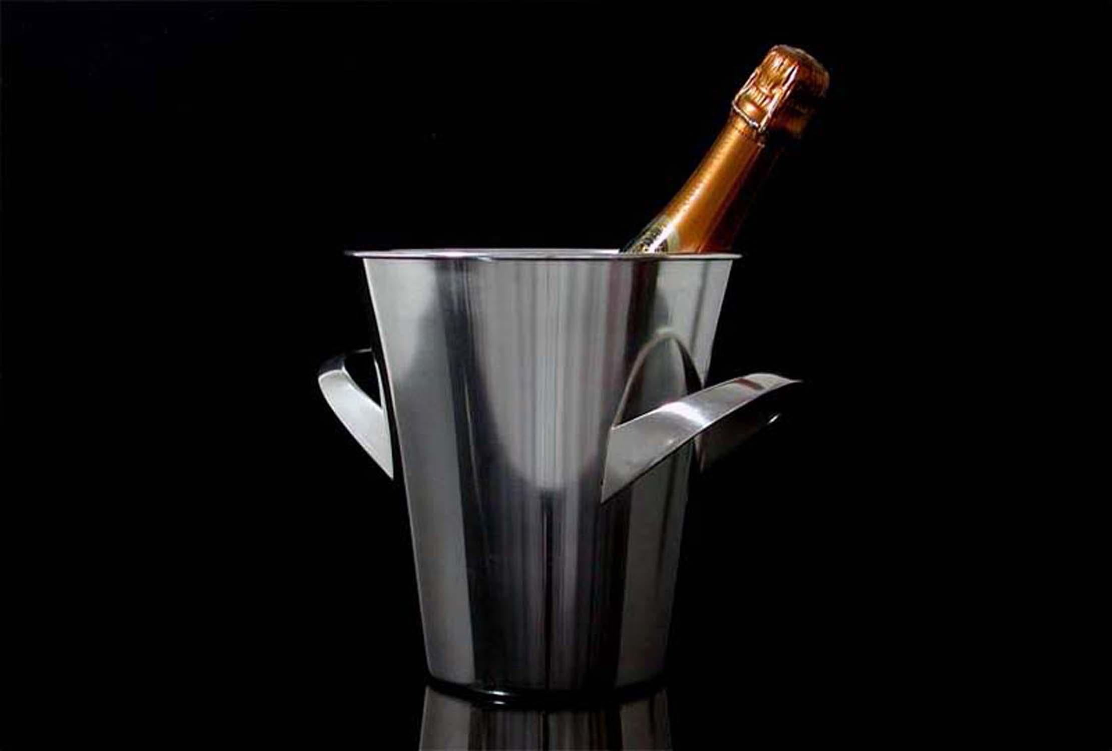 Mid-Century Modern Midcentury WMF Silver Plated Ice Bucket Wine Cooler by Kurt Mayer, 1950s For Sale