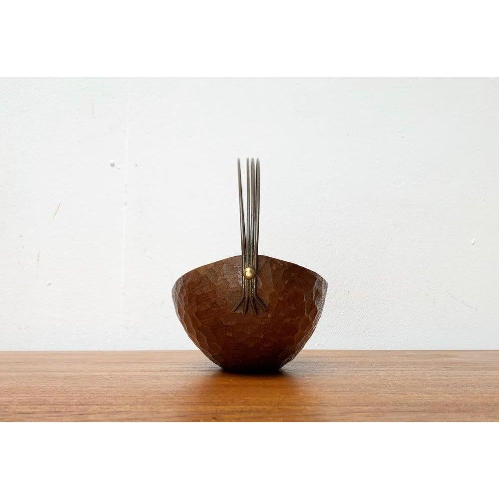 Mid-Century moderno Ciotola in legno e ottone di metà secolo nello stile di Auböck, anni '50 in vendita