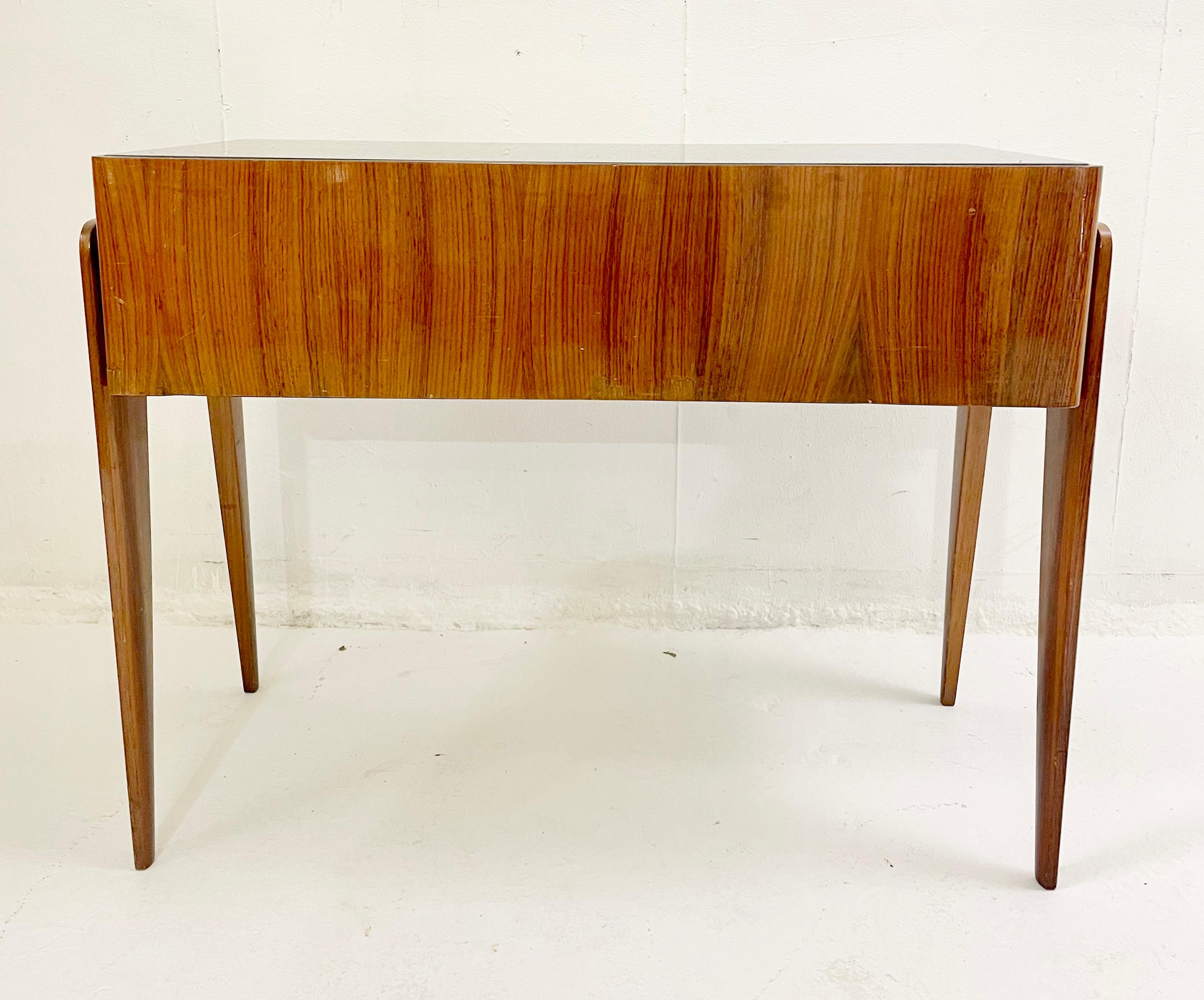 Mid-century wood and brass desk - Italy 1950s.