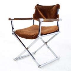 Mid Century Wood and Chrome Directors Chair