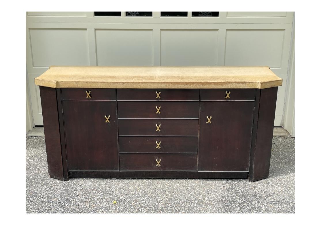 Mid Century Wood And Cork Sideboard - Paul Frankl For Johnson Furniture  For Sale 12