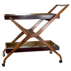 Mid-Century Wood and Formica Bar Cart in the manner of Angelo Ostuni, Italy 1950