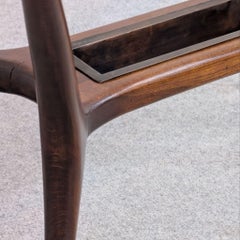 Mid-Century Wood and Glass Coffee Table, Ico Parisi Style, 1950s