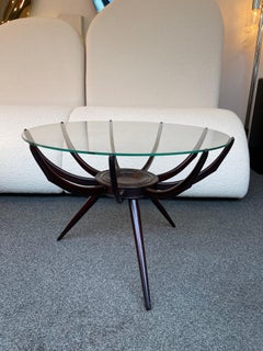 Mid Century Wood and Glass Spider Coffee Table by Carlo De Carli, Italy, 1950s