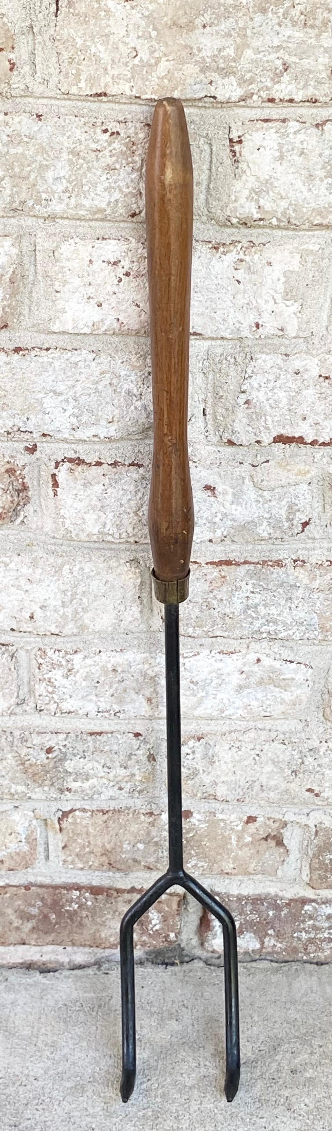 Mid-Century Wood and Iron Fireplace Tools 6