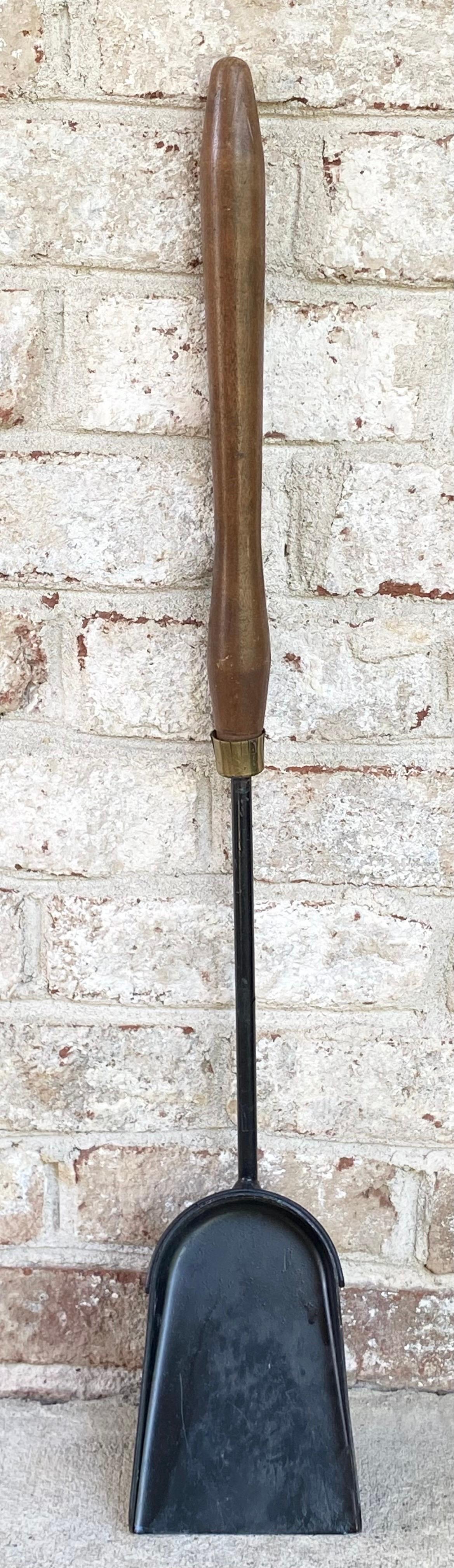 Mid-Century Wood and Iron Fireplace Tools 5