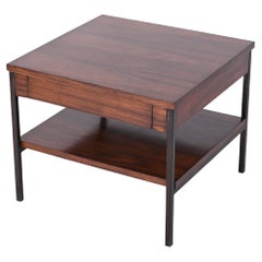 Mid-Century Wood and Iron Italian Coffee Table with Drawer by Stildomus, 1960s