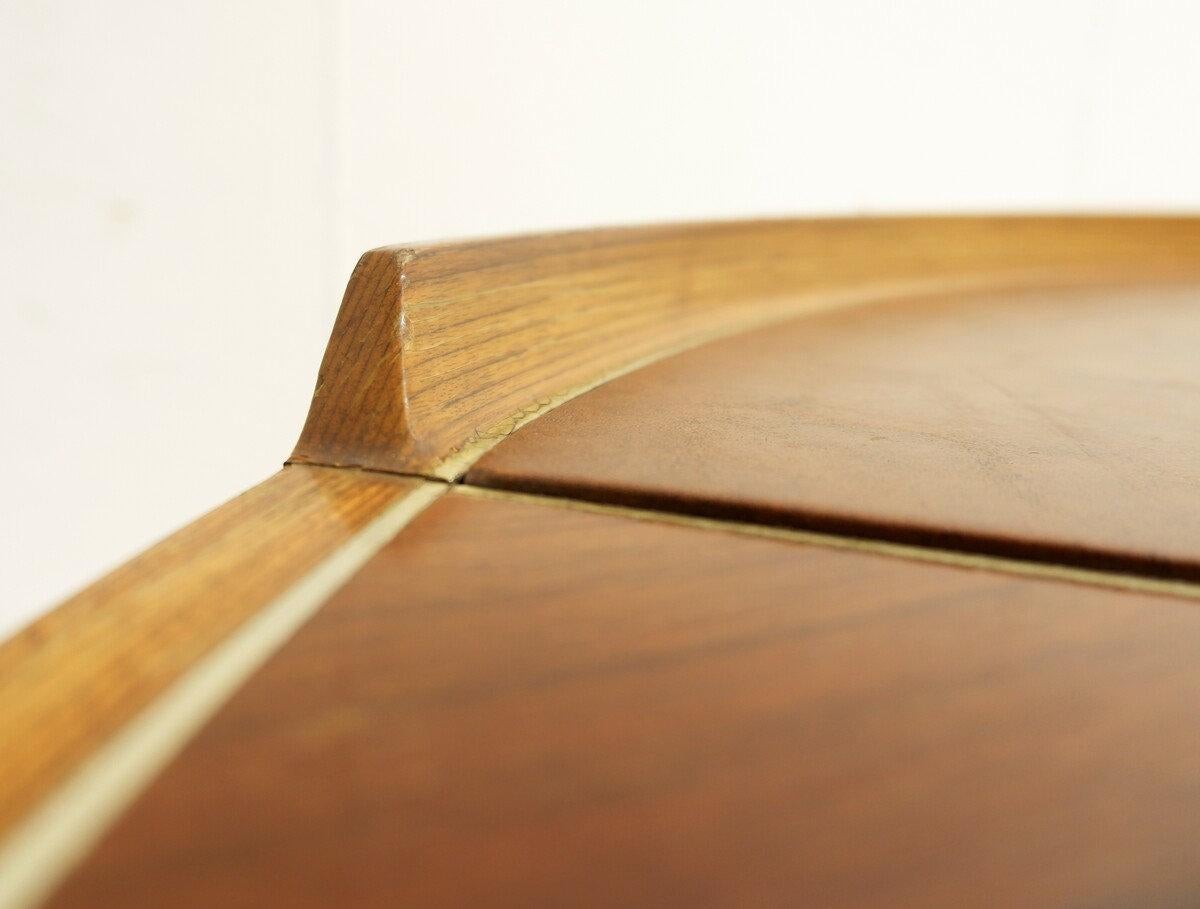 Couchtisch aus Holz und Leder aus der Mitte des Jahrhunderts – ca. 1960er Jahre im Angebot 1