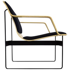 Retro Mid-Century Wood and Metal Armchair