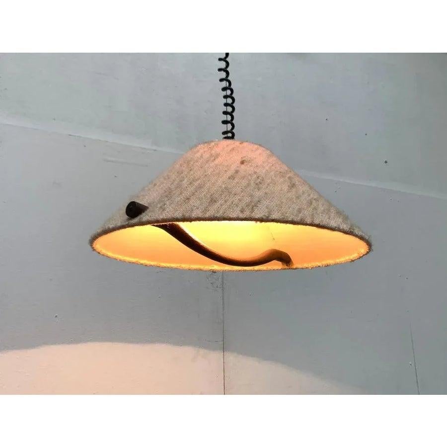 Lámpara colgante de madera y lana de mediados de siglo, años 60 en venta 5