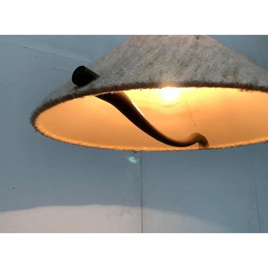 Lámpara colgante de madera y lana de mediados de siglo, años 60 en venta 6