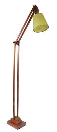 Mid Century Wood Angle Poise Architects Lamp